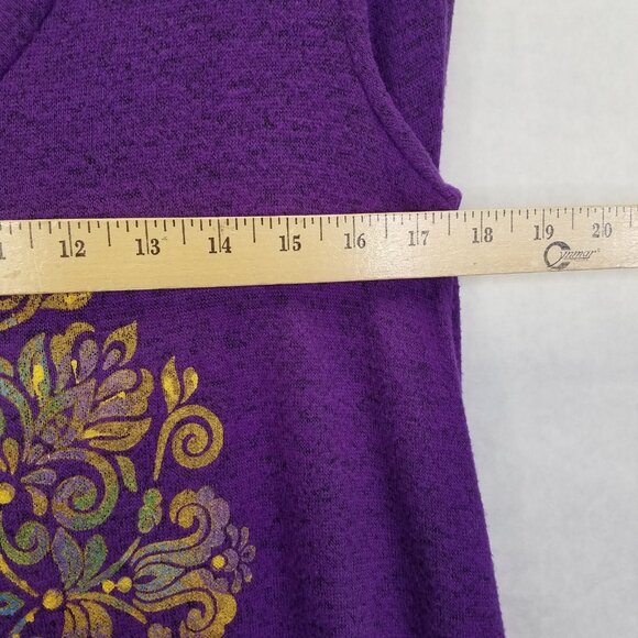 Hand-painted Tunic By Margaret Owen Women Small Purple Geometric Art to Wear NEW - Picture 11 of 13
